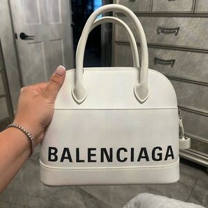 Balenciaga Ville Small Top Handle Bag White